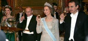 Putin, durante la cena de gala ofrecida por los Reyes
