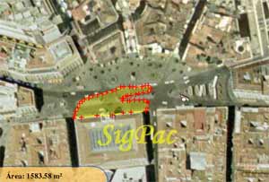 Área ocupada por la sentada por una vivienda digna, en Madrid (SigPac-<A title=