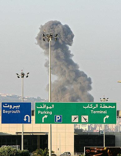Líbano aeropuerto humo