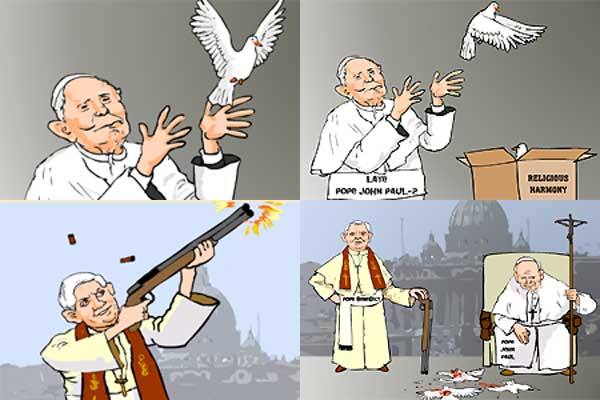 190906 caricatura del Papa Benedicto