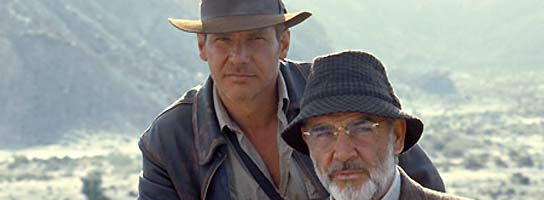 Sean Connery y Harrison Ford, padre e hijo en la ficción.