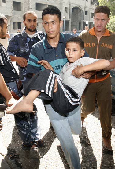 Niño palestino herido