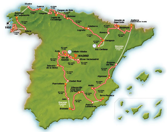 Así es el mapa de la Vuelta 2007 (UNIPUBLIC).