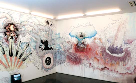 El mural de Bayrol Jiménez demuestra su soltura técnica e imaginativa.