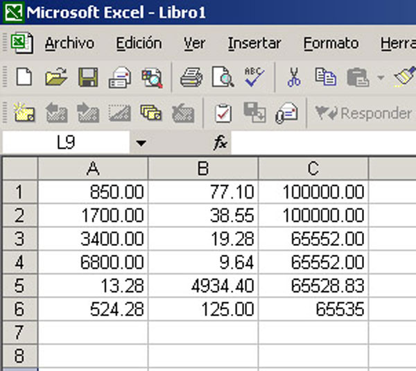 65.535, número maldito para Excel
