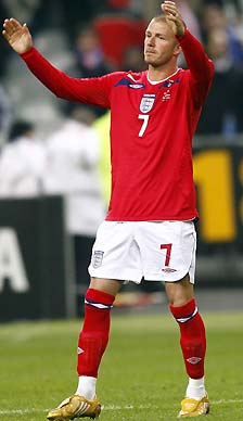 Beckham jugó su partido número 100 con Inglaterra.
