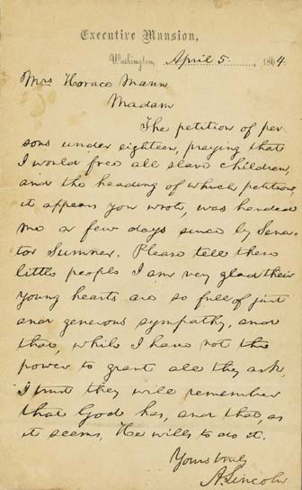 Una carta manuscrita de Lincoln, subastada en Nueva York por 3,4 millones dólares