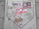 La placa de Griezmann en el Wanda Metropolitano.