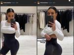 Kim Kardashian muestra en su Instagram el efecto de sus fajas.