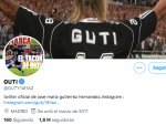 Captura del perfil de Twitter de Guti