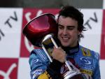El piloto espa&ntilde;ol de F&oacute;rmula 1 Fernando Alonso en su primera etapa en Renault