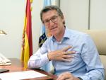 El presidente del PP gallego, celebra su cuarta victoria electoral.