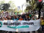 Manifestaci&oacute;n contra los alquileres abusivos en Barcelona, convocada por el Sindicat de Llogaters en el 2019.