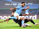 Sterling, durante el Manchester City-Olympique