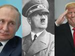 Vladimir Putin, Adolf Hitler y Donald Trump.