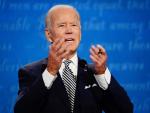 El ex vicepresidente de EE UU y candidato dem&oacute;crata a la presidencia, Joe Biden, durante el primer debate electoral.