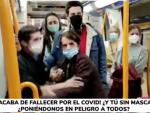 Fuerte discusi&oacute;n en el metro de Madrid por un hombre que no llevaba mascarilla.