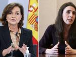 La vicepresidenta Carmen Calvo y la ministra Irene Montero en im&aacute;genes de archivo.