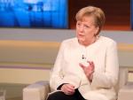 Angela Merkel, este domingo en la televisi&oacute;n alemana.