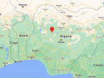 Localizaci&oacute;n de Tegina, en Nigeria.
