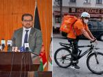Sayed Ahmad Shah Sadaat, exministro de Comunicaciones de Afganist&aacute;n, trabajando como 'rider' en Leipzig, Alemania.