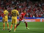 Darwin N&uacute;&ntilde;ez celebra su gol en el Benfica - FC Barcelona