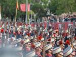 Militares durante el desfile del Día de la Fiesta Nacional en Madrid en 2019.