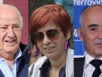 El fundador de Inditex, Amancio Ortega, su hija Sandra Ortega y el presidente de Ferrovial, Rafael del Pino, los tres más ricos de España según la lista Forbes 2021.