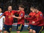 Sarabia celebra su gol en el Grecia - España