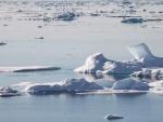 Cascotes de hielo en el Estrecho de Fram, entre Groenlandia y Svalbard, una de las puertas de entrada al oc&eacute;ano &Aacute;rtico.