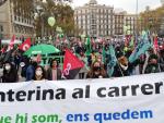 Huelga de interinos en Barcelona, este martes 30 de noviembre de 2021.