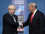El primer ministro británico, Boris Johnson, junto con el expresidente estadounidense Donald Trump.