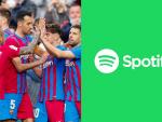 Jugadores del Barcelona y Spotify
