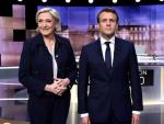 Le Pen y Macron, antes del debate de 2017.