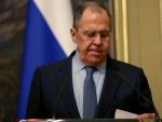 El ministro de Exteriores ruso, Sergu&eacute;i Lavrov, durante una conferencia de prensa en Mosc&uacute;.