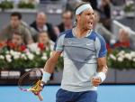Rafa Nadal celebra un punto en el Mutua Madrid Open.