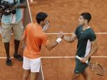 Djokovic y Alcaraz tras el partido de semifinales.