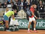 Novak Djokovic, despu&eacute;s de perder ante Rafa Nadal en Roland Garros.