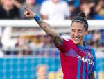 Jennifer Hermoso celebra un gol con el FC Barcelona.