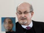 Imagenn de Salman Rushdie e insertada, la imagen de Hadi Matar.