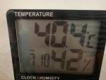 Temperatura en el interior de un aula de la escuela Aur&oacute; de Barcelona.