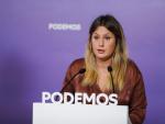 La portavoz de Podemos, Alejandra Jacinto, este lunes.