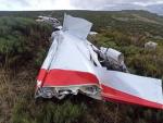 Imagen de la avioneta siniestrada en la frontera entre Ourense y Zamora, encontrada el viernes en Pena Trevinca