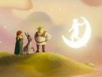 Fiona, Asno y Shrek frente al ni&ntilde;o de la luna