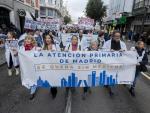 Manifestaci&oacute;n de m&eacute;dicos y pediatras de Atenci&oacute;n Primaria de la Sanidad P&uacute;blica en Madrid.