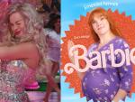 Margot Robbie como Barbie y Emerald Fennell como Midge