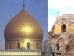 La c&uacute;pula del templo del Im&aacute;n Ali Al-Hadi, antes y despu&eacute;s del ataque sufrido en 2006 (20minutos / Efe).