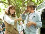 Karen Allen y Steven Spielberg, durante el rodaje de 'Indiana Jones y el Reino de la Calavera de Cristal'.