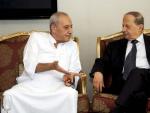 El presidente del Parlamento liban&eacute;s, Nabih Berrim y el l&iacute;der cristiano Michel Aoun. (EFE)
