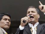Rafael Correa, durante un discurso. (Jos&eacute; J&aacute;come / EFE).